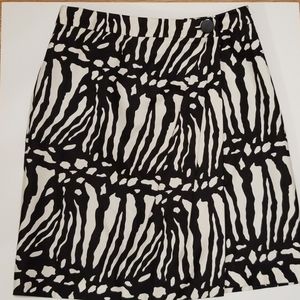 Ann Taylor lined faux wrap silk wool blend skirt